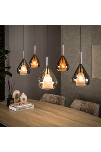 Hanglamp Susa 7-lichts met druppelvormige glazen