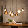 Hanglamp Susa 7-lichts met druppelvormige glazen