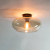 Plafondlamp Lona amberkleurig glas