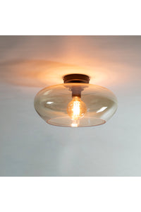Plafondlamp Lona amberkleurig glas