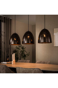 Hanglamp Lugo 3-lichts urban bruin