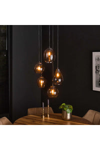 Hanglamp Lido 5-lichts in chroom glas