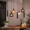 Hanglamp Fano 7-lichts tricolore in artic zwart