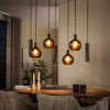 Hanglamp Fano 7-lichts in Sienna bruin-frosted