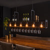 Hanglamp Vino 6-lichts in charcoal met geïntegreerd wijnglazenrek
