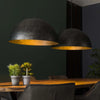 Hanglamp Loir 2-lichts met metalen kappen in charcoal