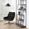 Draaifauteuil Grenaa in donker groene velours stof