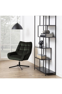 Draaifauteuil Grenaa in donker groene velours stof