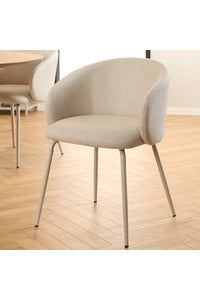 Eetkamerstoel Kolind in beige stof en beige frame