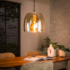 Hanglamp Trino met amber kleurige glazen kap