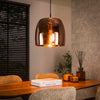 Hanglamp Trino met koper kleurige glazen kap