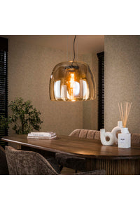 Hanglamp Trino XL met amber kleurige glazen kap