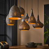 Hanglamp Nago 7-lichts met zwart/bruine kappen