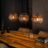 Hanglamp Luni 3-lichts in zwart/bruin