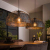 Hanglamp Luni 2-lichts in zwart/bruin