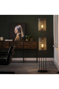 Vloerlamp Fürstenwalde semi-transparant met slanke metalen buizen