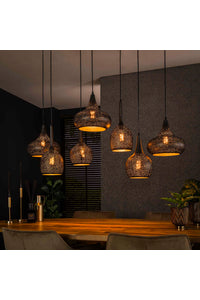 Hanglamp Elda 7-lichts in zwart