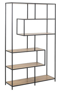 Boekenkast Sabro 114 cm breed asymmetrisch met wild eiken bladen