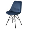 Eetkamerstoel Frostrup in blauwe velours stof