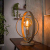 Tafellamp Breno Beige met metalen draaibare ring