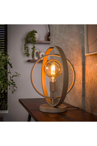 Tafellamp Breno Beige met metalen draaibare ring