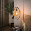 Hanglamp Breno beige met metalen draaibare ringen