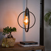Hanglamp Breno charcoal met metalen draaibare ringen