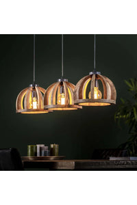 Hanglamp Lesina 3-lichts van massief mango hout