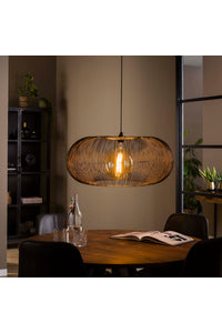 Hanglamp Jalon 2-lichts disk vorm in zwart nikkel