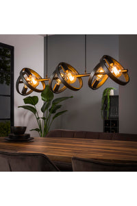 Hanglamp Itri 6-lichts met ringen charcoal