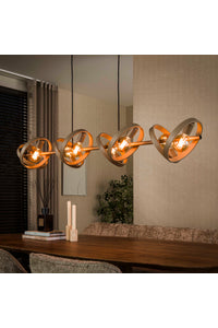 Hanglamp Itri 8-lichts met ringen beige