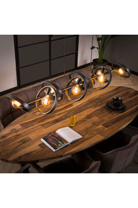 Hanglamp Itri 8-lichts met ringen charcoal