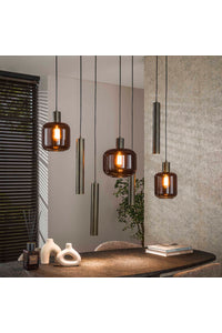 Hanglamp Forte 7-lichts sienna bruin