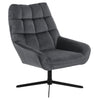 Draaifauteuil Grenaa in donker grijze velours stof