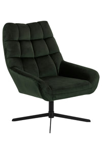 Draaifauteuil Grenaa in donker groene velours stof