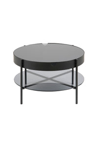 Salontafel Hastrup met rookglas blad en opbergruimte