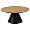 Salontafel Jerlev naturel eiken blad-zwart eiken poot Ø85 cm