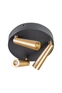 ETH Expo Trading plafondspot Barry 3-lichts zwart messing