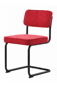 Brovst eetkamerstoel zwart frame ribstof rood