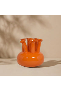 Colmore toetervaas 7-mouth papaya oranje emaille
