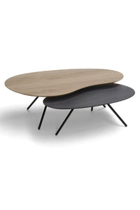 Brees New World salontafelset Cloudy HPL oak + black oak