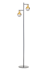 ETH Expo Trading vloerlamp  Drop 2-lichts zwart messing