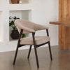 Eetkamerstoel Elk met dark espresso frame en beige stof