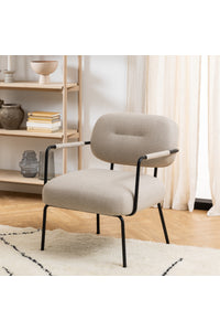 Fauteuil Holbeck in beige stof met zwart frame