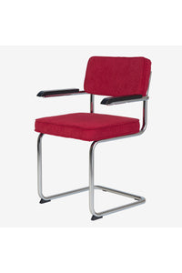 Brovst rib eetkamerstoel rood met armleuning