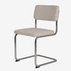 Fontas eetkamerstoel chroom - crème zandkleur ribstof