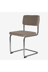 Fontas eetkamerstoel chroom - beige ribstof