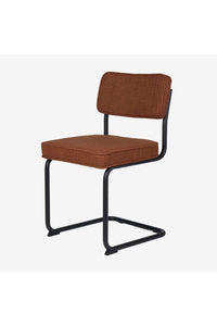 Brovst eetkamerstoel zwart buisframe terra roest stof
