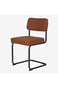 Brovst eetkamerstoel zwart buisframe terra roest stof