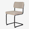Brovst eetkamerstoel zwart buisframe beige stof